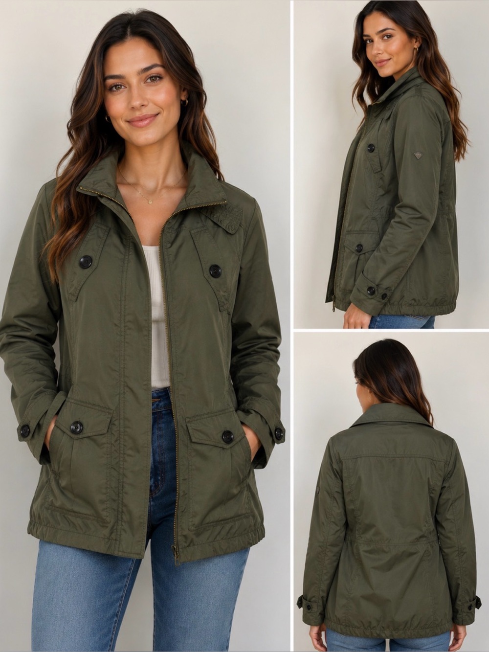 1 Madison Woman’s Luxe Outerwear Olive Green Jacket Size XS